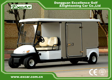 EXCAR White Electric Utility Carts Food Cart With Two Seater E-KEY Deep Cup Holders with Customized Cargo